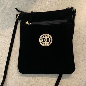 Black Velvet Crossbody Bag